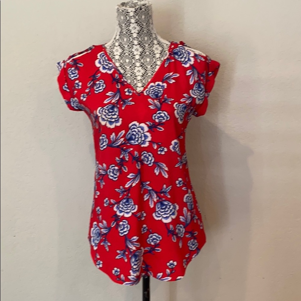 Red flower shirt